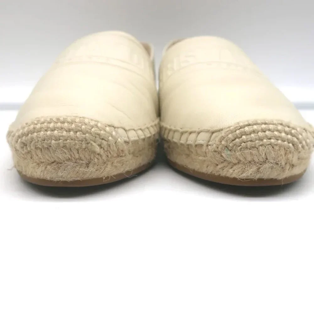 Christian Dior Granville Espadrilles Off-White Embossed Leather Size 37.5 D - Picture 5 of 11